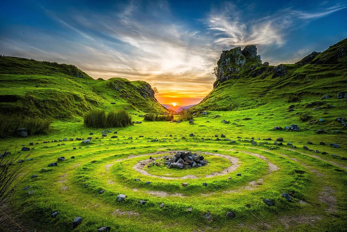 stone circles, mystery, cult, concentric, history, ancient, grass, landscape, prehistoric, nature, scotland, mystery, history, history, history, ancient, scotla
